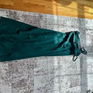 Amazon Forest Green cotton Slip Wedding Dress with cowl neck